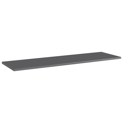 Ripiani per Libreria 8pz Grigio Lucido 100x30x1,5cm Multistrato