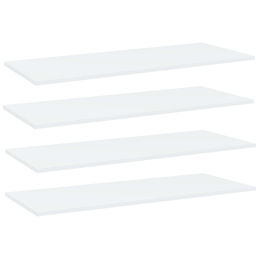 Ripiani per Libreria 4pz Bianchi 100x40x1,5cm Legno Multistrato