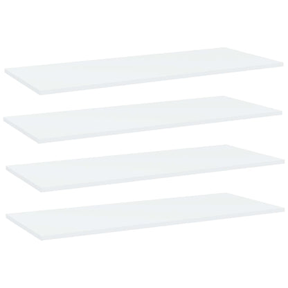 Ripiani per Libreria 4pz Bianchi 100x40x1,5cm Legno Multistrato