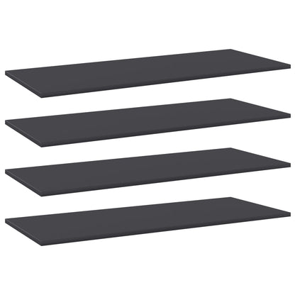 Ripiani per Libreria 4pz Grigi 100x40x1,5cm Legno Multistrato