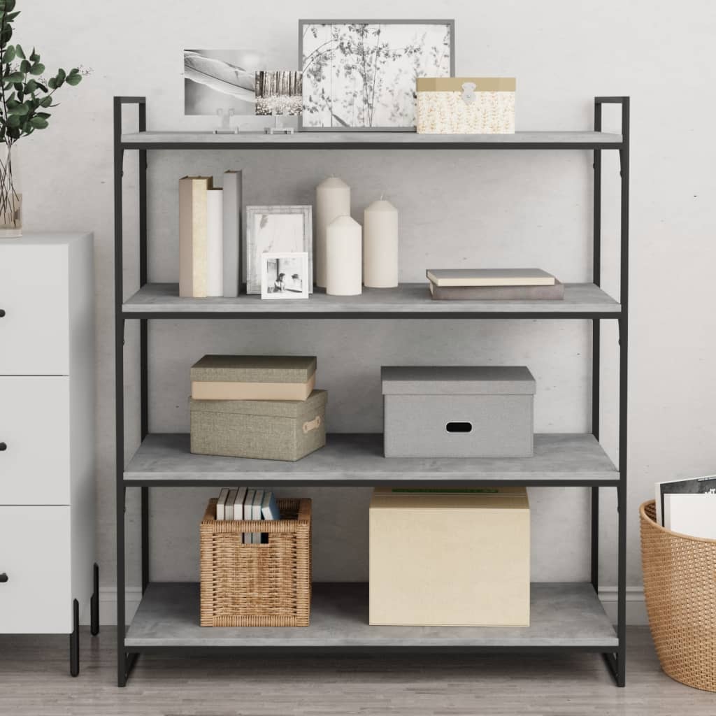 Ripiani Libreria 4pz Grigio Cemento 100x40x1,5cm Multistrato