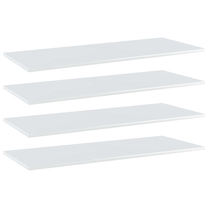 Ripiani per Libreria 4pz Bianco Lucido 100x40x1,5cm Multistrato