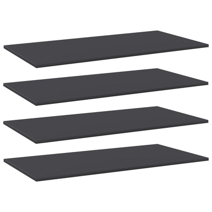 Ripiani per Libreria 4pz Grigi 100x50x1,5cm Legno Multistrato