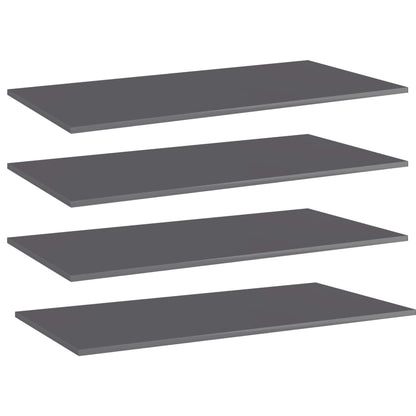 Ripiani per Libreria 4pz Grigio Lucido 100x50x1,5cm Multistrato