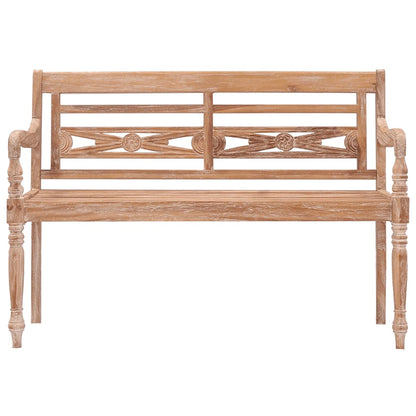 Panca Batavia 120 cm Bianco Slavato in Legno Massello di Teak