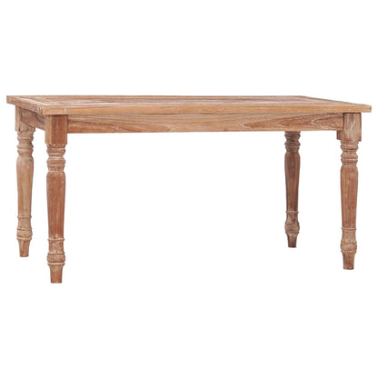 Tavolino Salotto Batavia 90x50x45 cm Legno Massello Teak Bianco