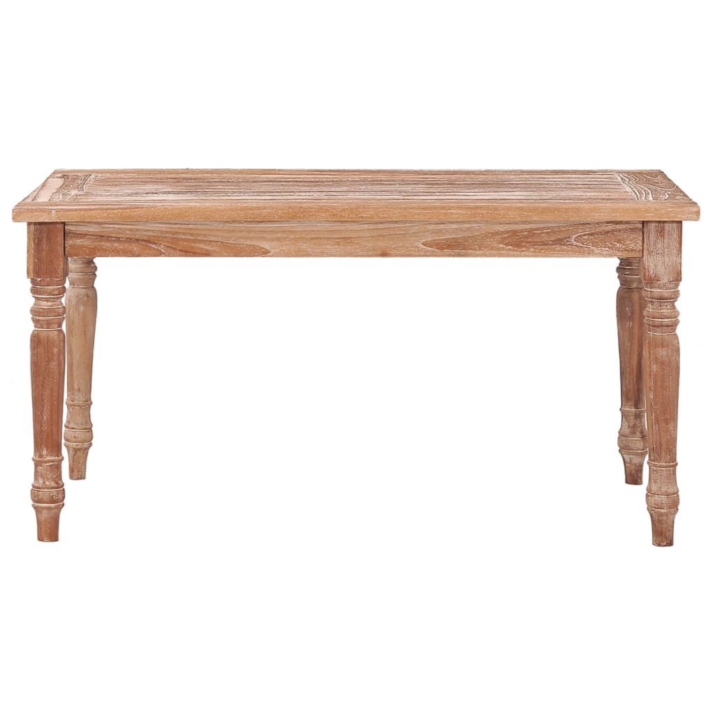 Tavolino Salotto Batavia 90x50x45 cm Legno Massello Teak Bianco