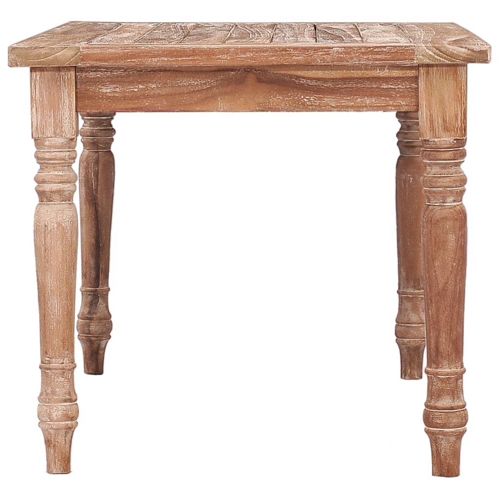Tavolino Salotto Batavia 90x50x45 cm Legno Massello Teak Bianco