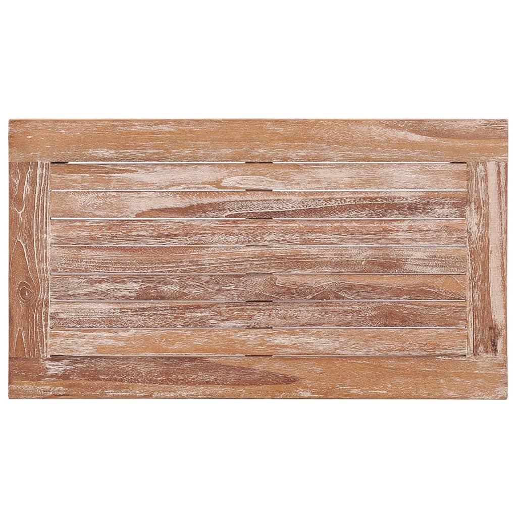 Tavolino Salotto Batavia 90x50x45 cm Legno Massello Teak Bianco