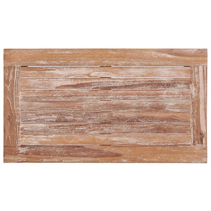 Tavolino Salotto Batavia 90x50x45 cm Legno Massello Teak Bianco