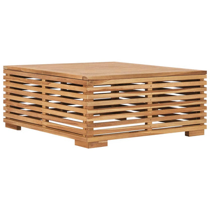 Set Tavolino e Poggiapiedi da Giardino Cuscino Crema in Teak