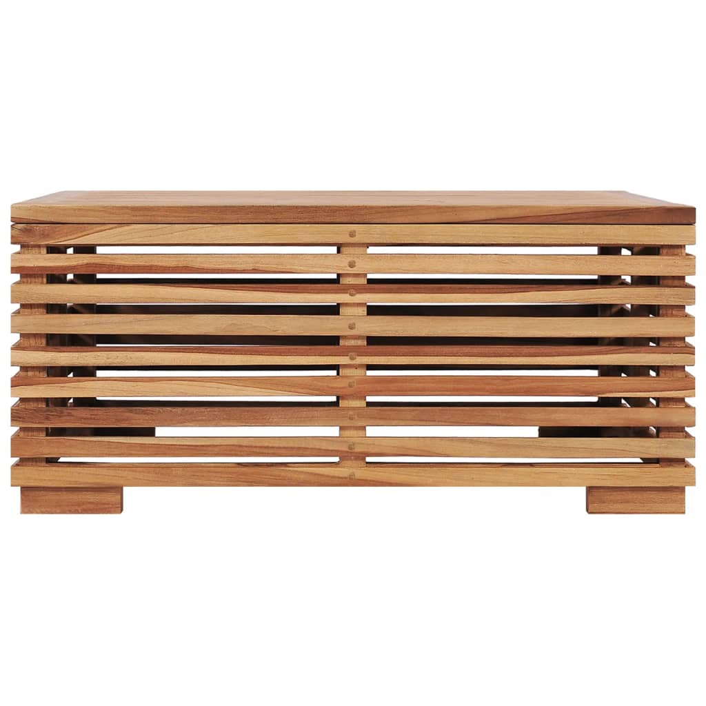 Set Tavolino e Poggiapiedi da Giardino Cuscino Crema in Teak