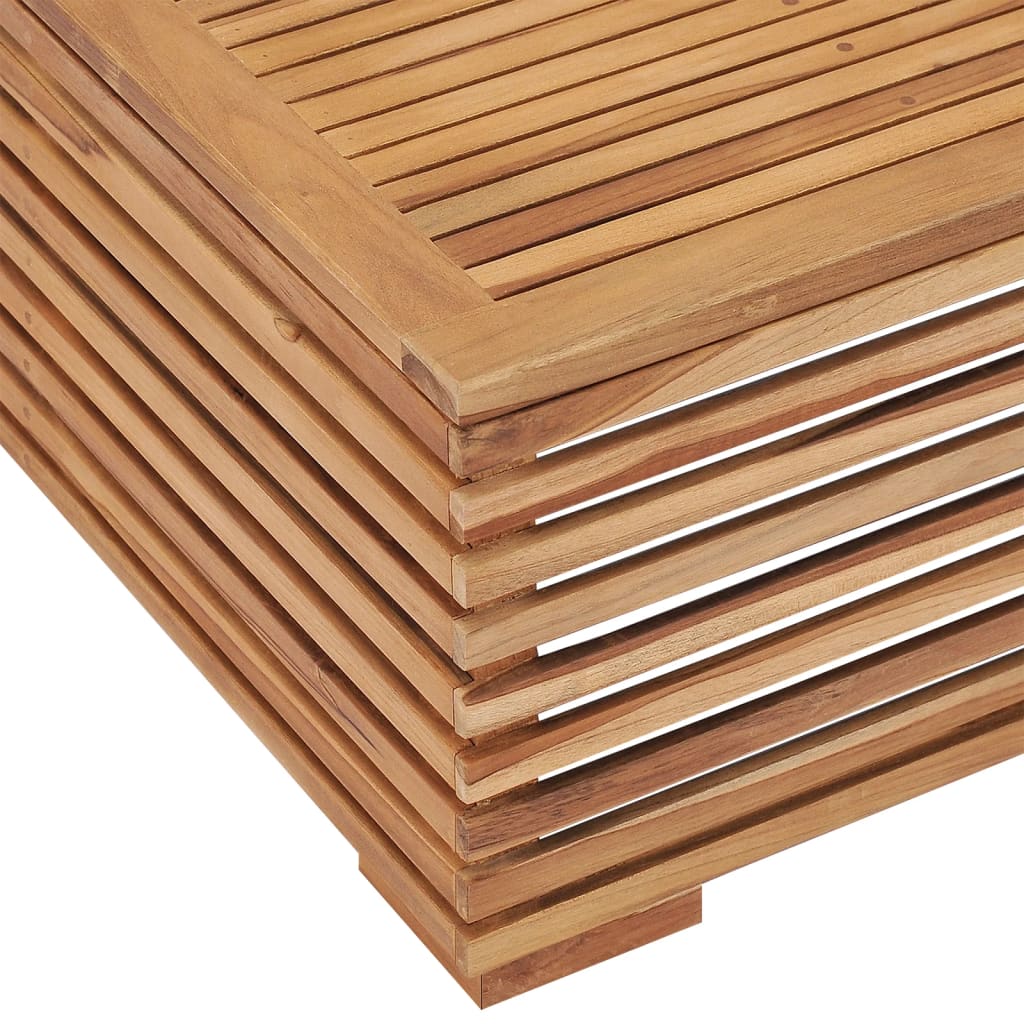 Set Tavolino e Poggiapiedi da Giardino Cuscino Crema in Teak