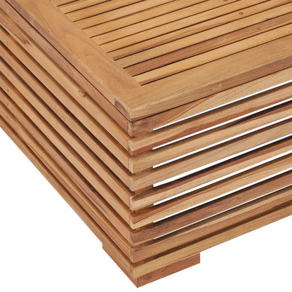 Set Tavolino e Poggiapiedi da Giardino Cuscino Crema in Teak