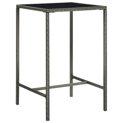 Set da Bar da Giardino 3 pz con Cuscini in Polyrattan Grigio