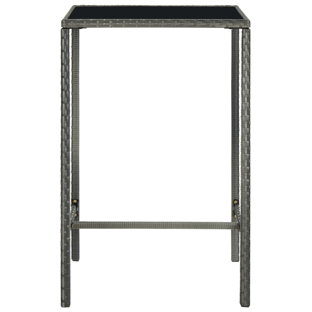 Set da Bar da Giardino 3 pz con Cuscini in Polyrattan Grigio