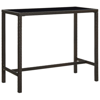 Set da Bar da Giardino 9 pz con Cuscini in Polyrattan Marrone
