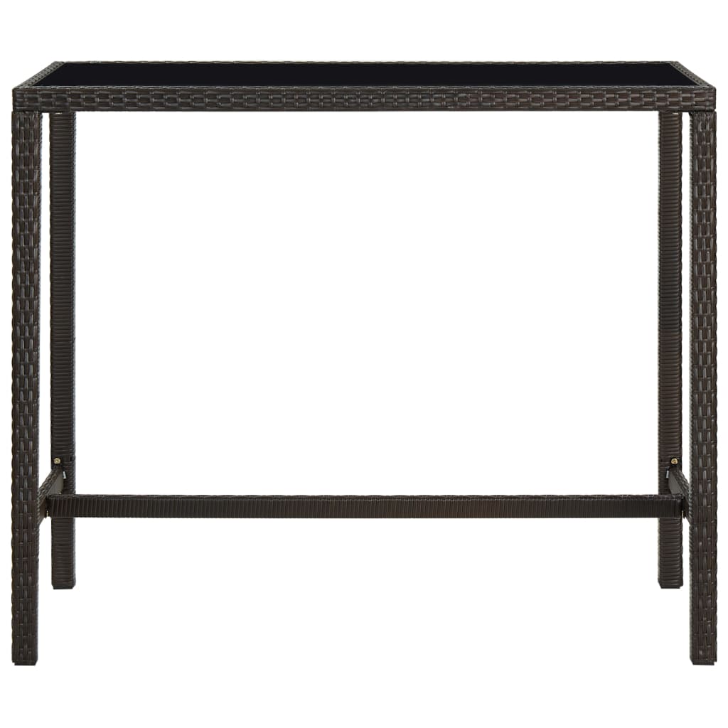 Set da Bar da Giardino 9 pz con Cuscini in Polyrattan Marrone
