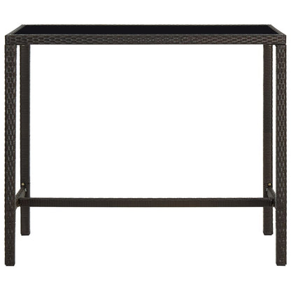 Set da Bar da Giardino 9 pz con Cuscini in Polyrattan Marrone