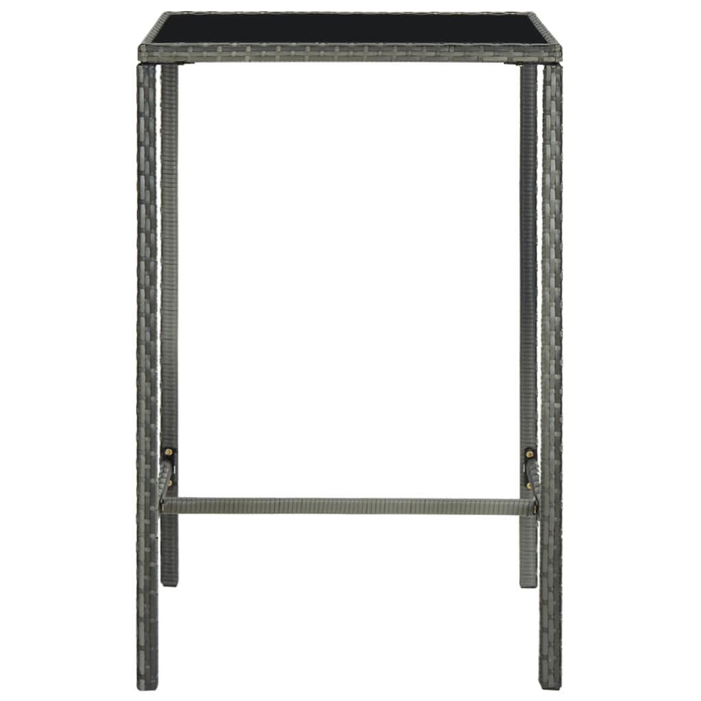Set da Bar da Giardino 3 pz con Cuscini in Polyrattan Grigio