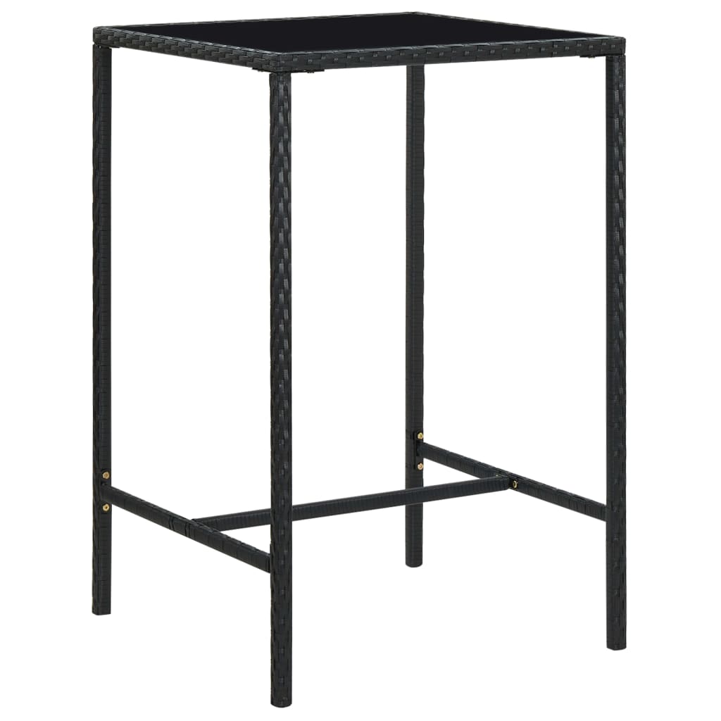 Set Bar da Giardino 5 pz in Polyrattan Nero