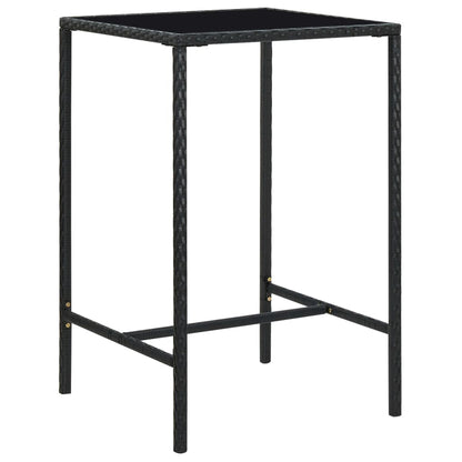 Set Bar da Giardino 5 pz in Polyrattan Nero