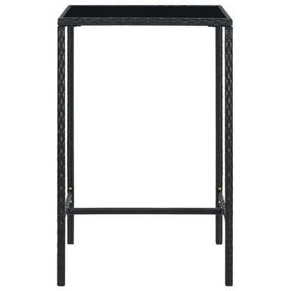 Set Bar da Giardino 5 pz in Polyrattan Nero