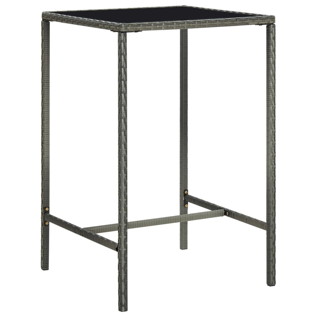 Set Bar da Giardino 5 pz in Polyrattan Grigio