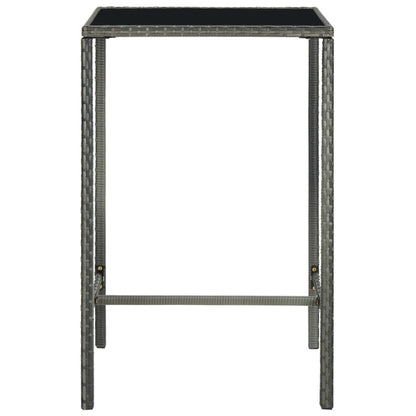 Set Bar da Giardino 5 pz in Polyrattan Grigio