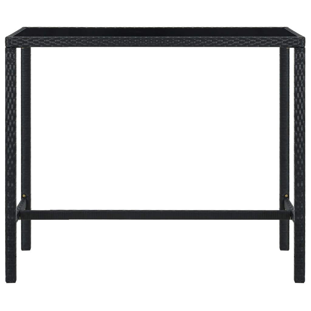 Set da Bar da Giardino 5 pz in Polyrattan Nero