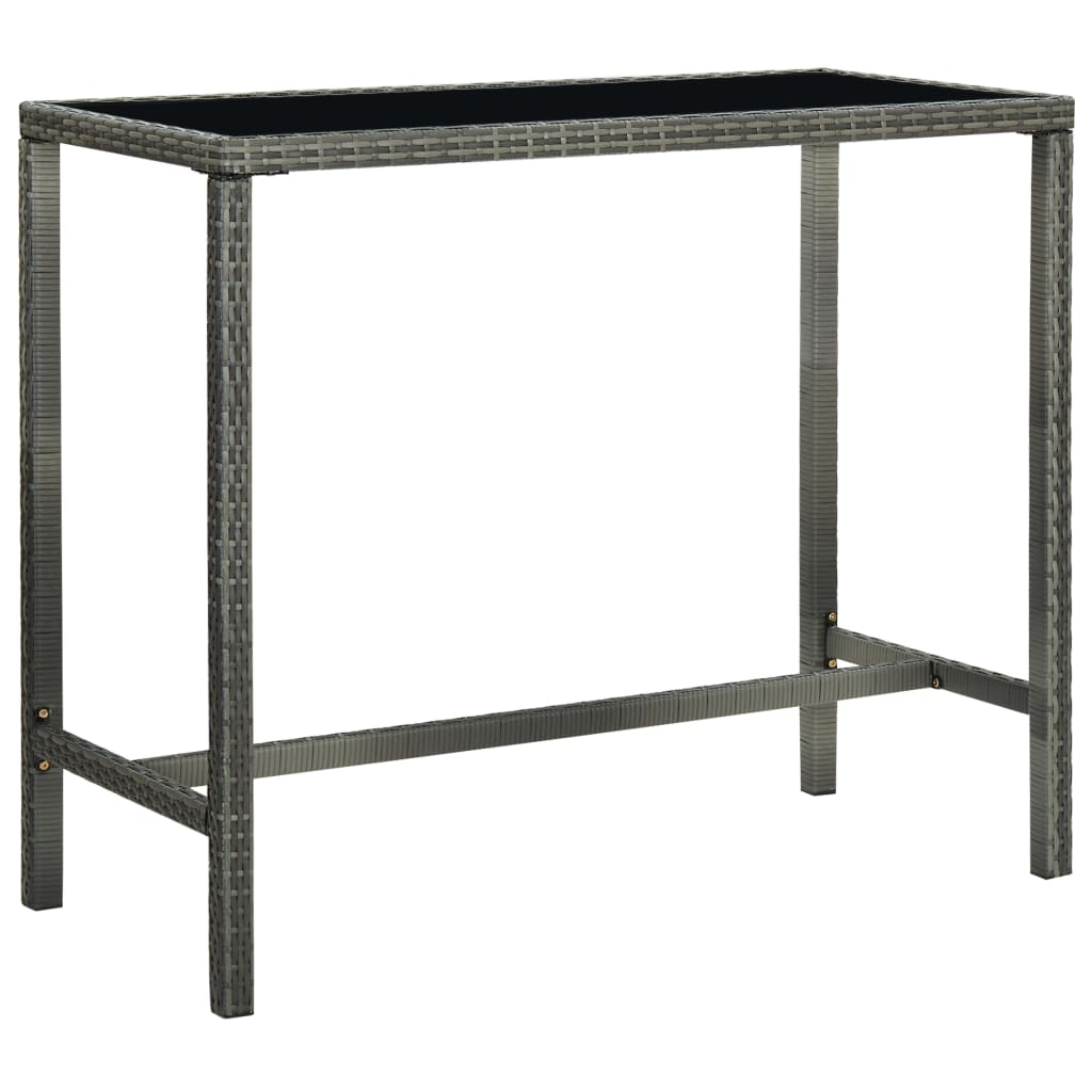 Set Bar da Giardino 5 pz in Polyrattan Grigio