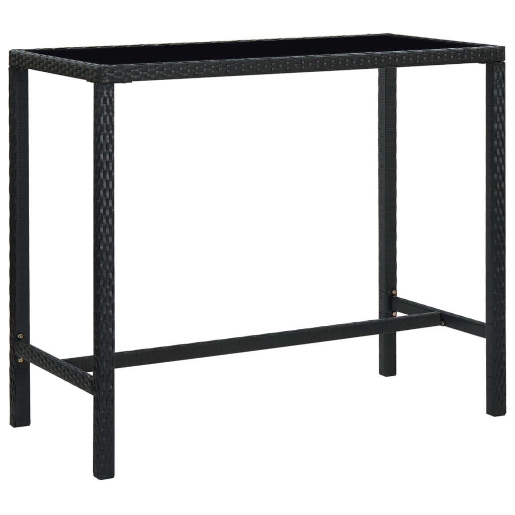 Set Bar da Giardino 7 pz in Polyrattan Nero