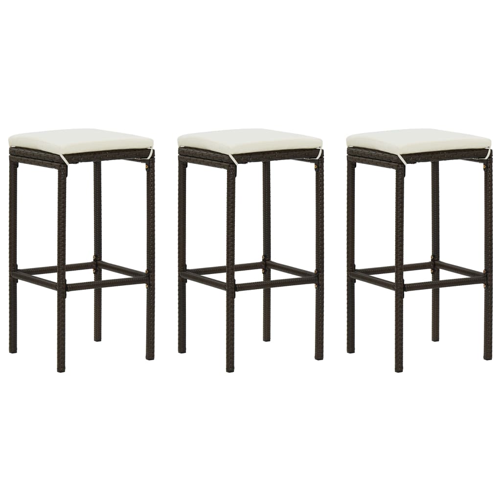 Set Bar da Giardino 4 pz con Cuscini Marrone