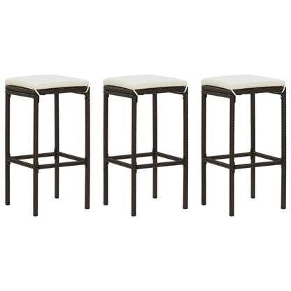 Set Bar da Giardino 4 pz con Cuscini Marrone