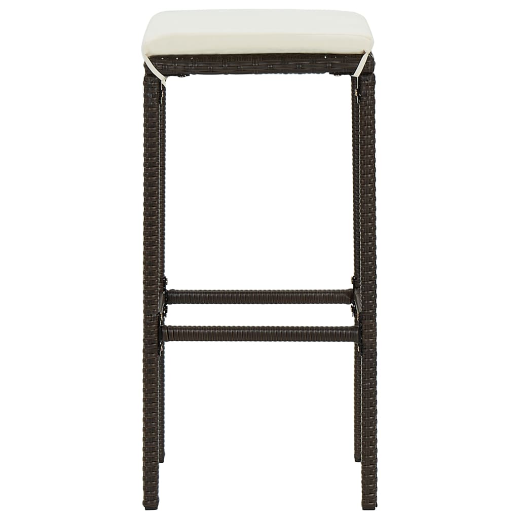 Set Bar da Giardino 4 pz con Cuscini Marrone