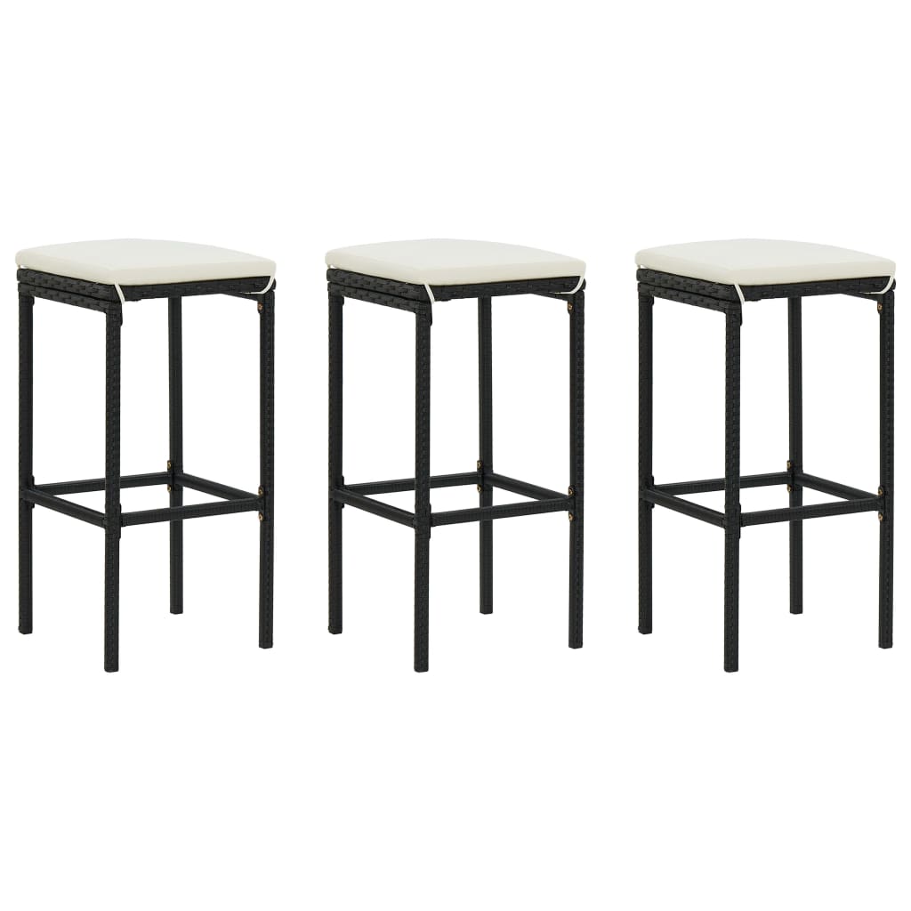 Set Bar da Giardino 4 pz con Cuscini Nero