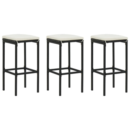 Set Bar da Giardino 4 pz con Cuscini Nero