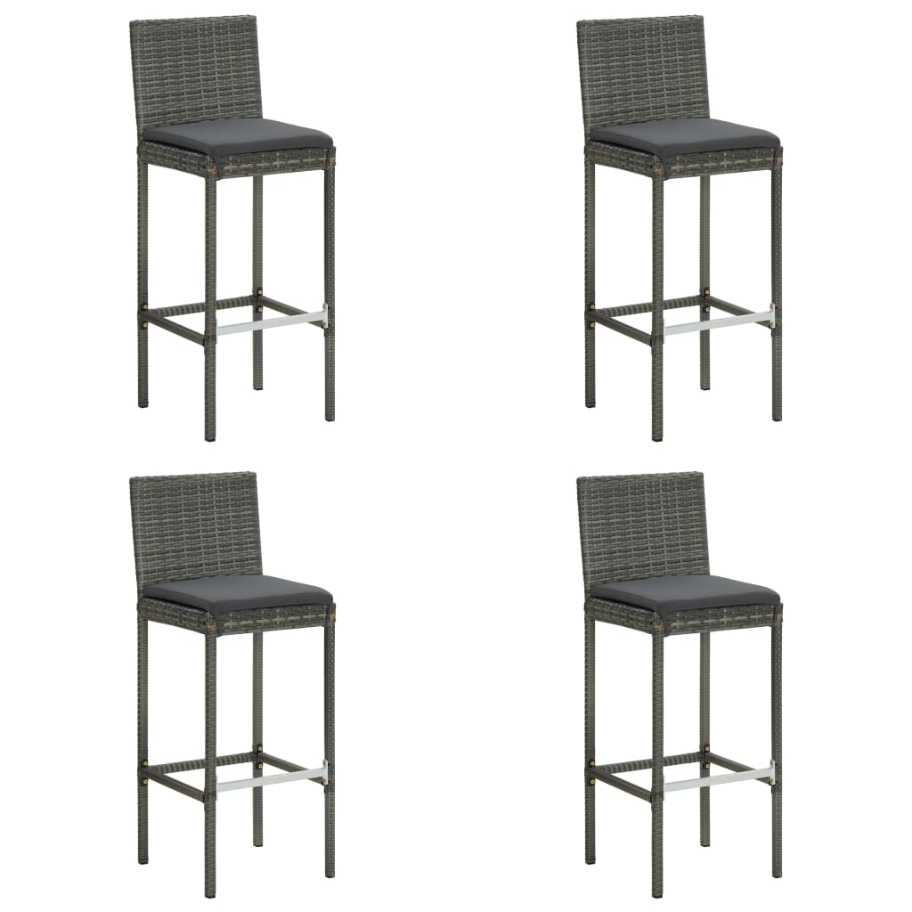 Set Bar da Giardino 5 pz con Cuscini Grigio