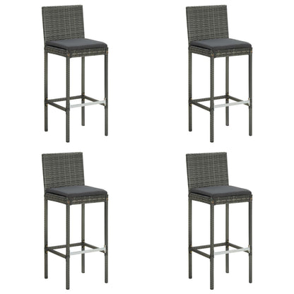Set Bar da Giardino 5 pz con Cuscini Grigio