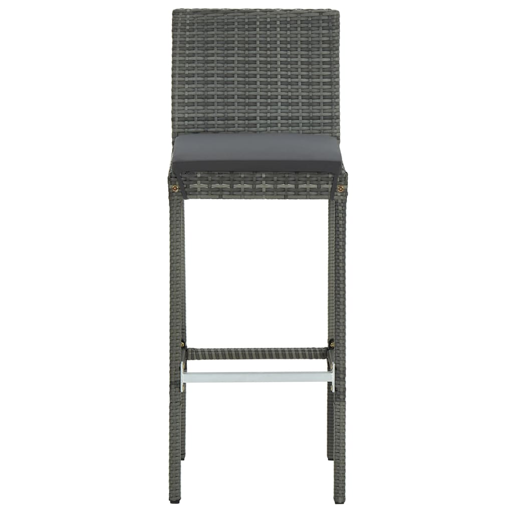 Set Bar da Giardino 5 pz con Cuscini Grigio