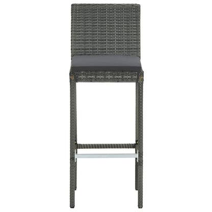 Set Bar da Giardino 5 pz con Cuscini Grigio