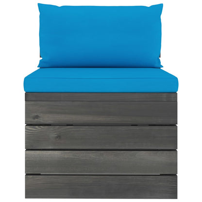 Set Divani da Giardino su Pallet 2 pz con Cuscini Massello Pino