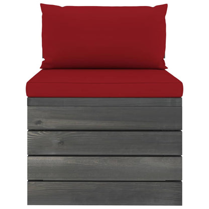Set Divani da Giardino su Pallet 2 pz con Cuscini Massello Pino