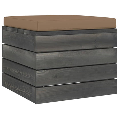 Pouf da Giardino su Pallet con Cuscino Talpa in Legno di Pino