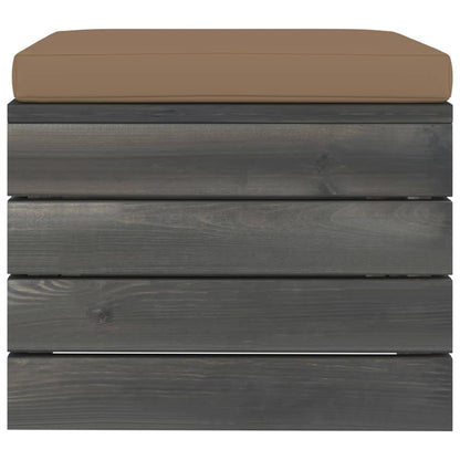 Pouf da Giardino su Pallet con Cuscino Talpa in Legno di Pino