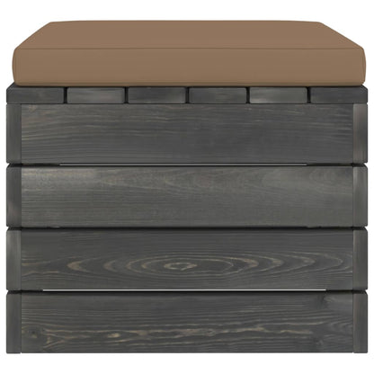 Pouf da Giardino su Pallet con Cuscino Talpa in Legno di Pino