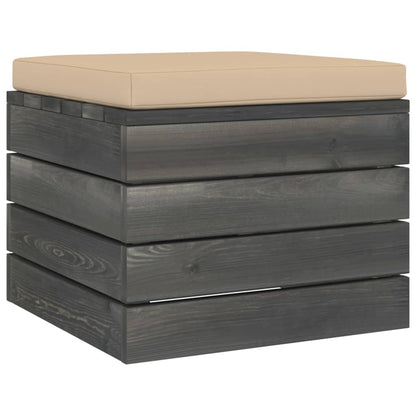 Pouf da Giardino su Pallet 2 pz con Cuscini in Massello di Pino