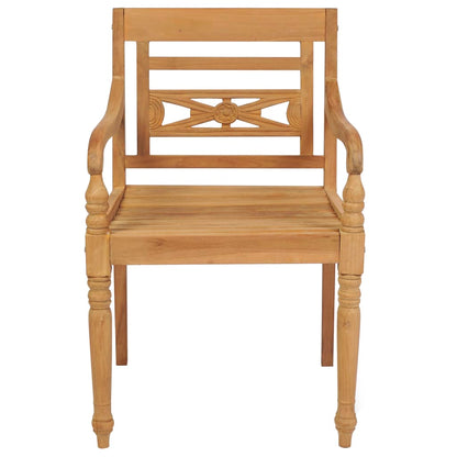 Sedie Batavia 2 pz con Cuscini Blu in Massello di Teak