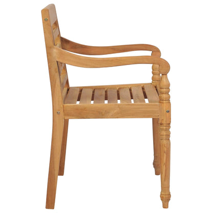 Sedie Batavia 2 pz con Cuscini Azzurri in Massello di Teak