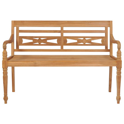 Panca Batavia Cuscino Verde Brillante 120 cm Massello di Teak